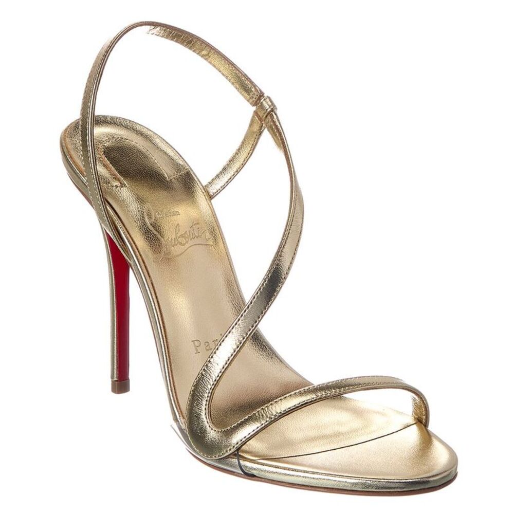 Christian Louboutin Rosa Z 100 Leather Sandal, Gold